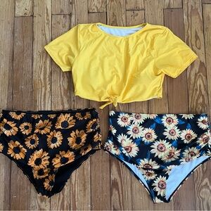 Sunflower two piece swimsuit set